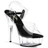 Pleaser - DELIGHT608 Sandaal met enkelband - Zwart/Transparant Product image